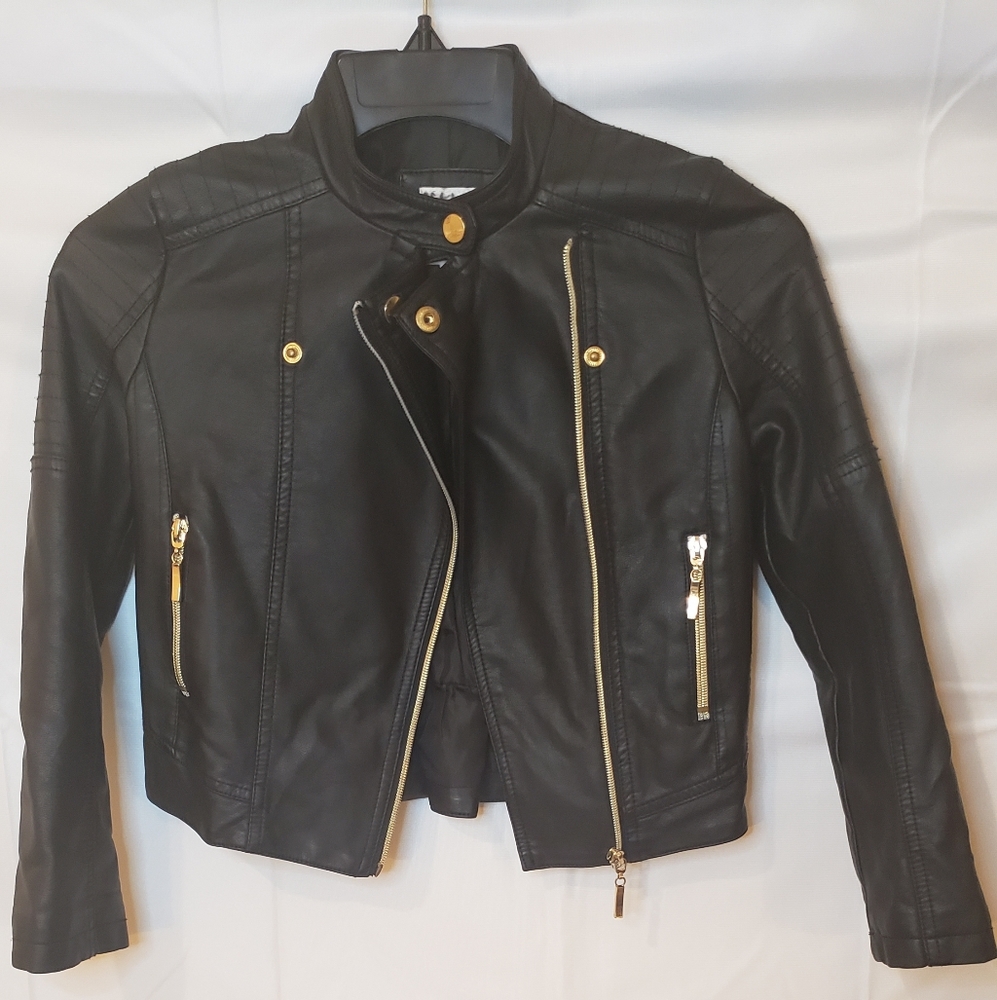 Girls Faux Leather Motorcycle Bike